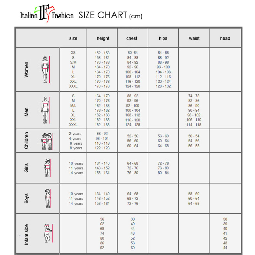 Italian Clothing Size Chart