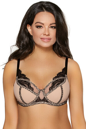 Ava semi padded bra underwired with mesh and lace 2011 Felis , Beige