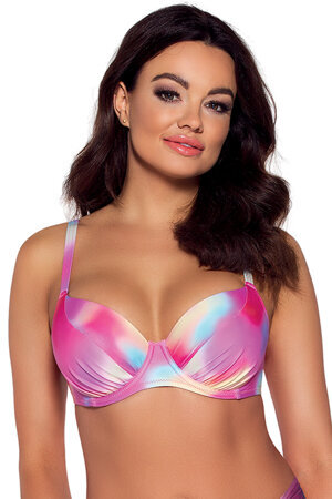 Ava underwired patterned ladies bikini top SK-163 MAXI, Pink