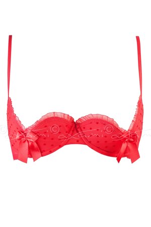 Axami V-5231 "Notice me" tempting luxurious sexy open cup shelf bra - made in EU (available matching thong V-5238 and garter belt V-5232), Red