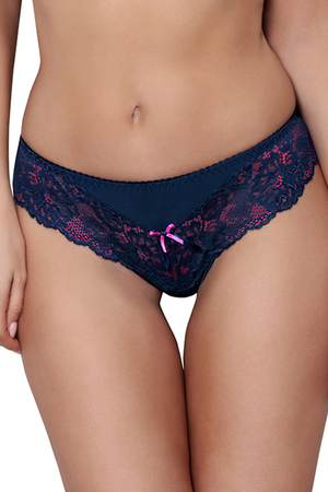 Axami stunning ladies briefs thongs lacy details V-9418, Dark Blue