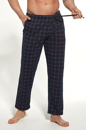 Cornette smooth checked men's  pyjama pants 691/35, Dark Blue