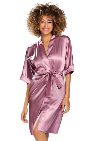 Dkaren sexy ladies satin dressing gown 100 , Purple