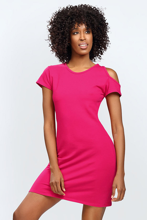 Dkaren smooth short sleeves ladies dress Esi, Pink