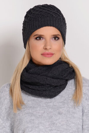 Fil'loo CD-055 hat and snood set beanie smooth warm casual winter