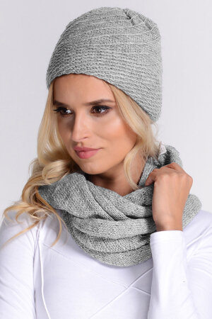 Fil'loo CD-069 women's hat and snood set smooth warm winter