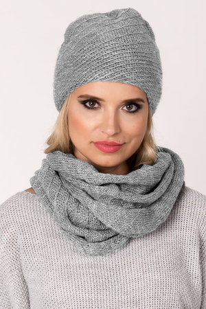 Fil'loo CD-069 women's hat and snood set smooth warm winter