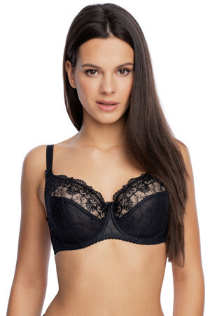 Gaia non padded bra with floral embroidery 1151 Temida , Black