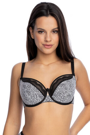 Gaia underwired animal pattern semi padded bra 1152 Teona, Black