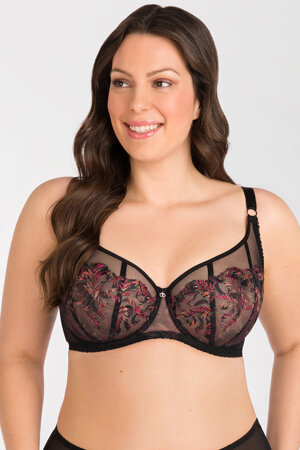 Gorsenia Balconette bra with embroideries K793 Jenny, Black