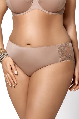 Gorsenia K379 Victoria women's briefs smooth with embroidery plus size, Beige