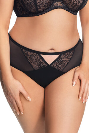 Gorsenia woman's briefs with lace details K639 Venezia, Black