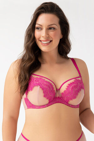 Gorsenia women's soft bra underwired with lace K764 Malika, Pink