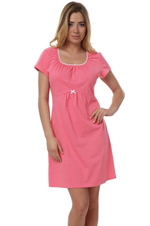 Italian Fashion Dagna short feminine maternity/nursing nightdress - made in EU, Light Pink
