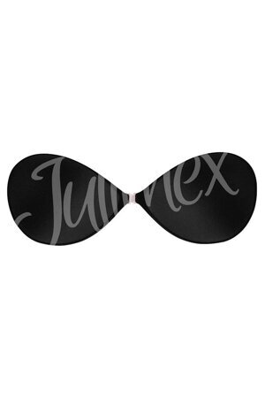 Julimex BS-02 self-adhesive backless clear back silicone strapless push up EU, Black