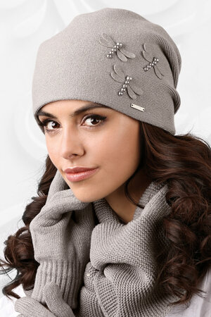 Kamea smooth warm women's hat Vasto, Grey