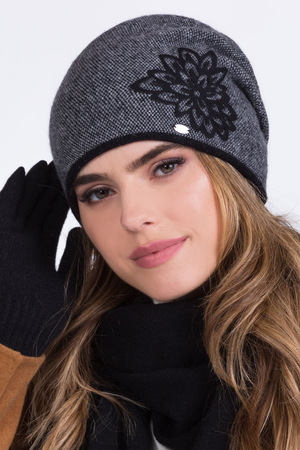 Kamea women's stylish floral winter hat Delta, Black