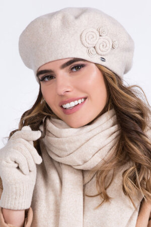 Kamea women's stylish warm winter beret Birma, Beige