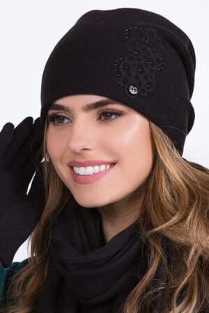 Kamea women's winter woolen hat Serena, Black
