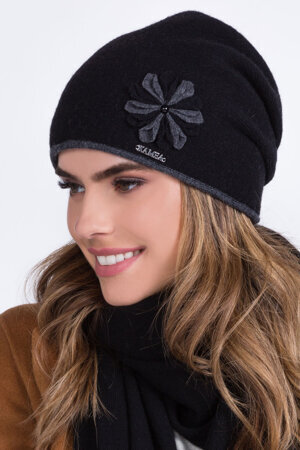 Kamea women's woolen winter hat Salsa, Black