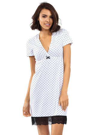 Lorin classic ladies polka dot nightdress P-1519, White