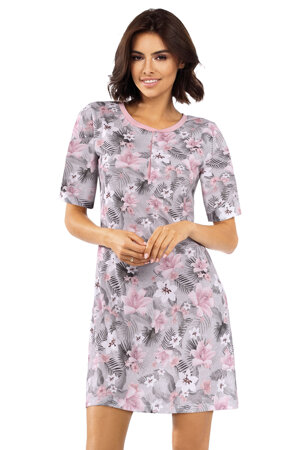 Lorin stylish ladies floral nightdress P-1511 , Grey