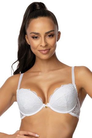 Mat women's underwired lace push-up bra 0196/1 Nell, White