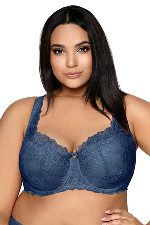 Mat women's underwired lacy padded bra 053/22 Carmela Big, Sapphire