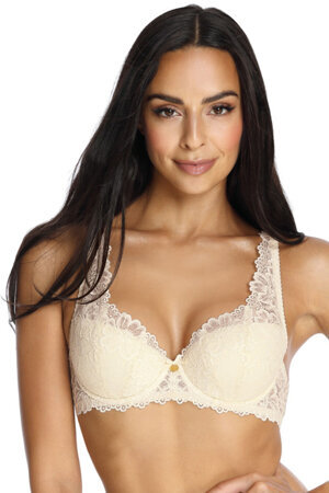 Mat women's underwired lacy padded bra 053/22 Carmela, Cream