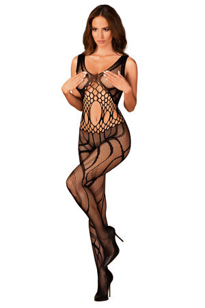 Obsessive women's mesh bodystocking G328, Black