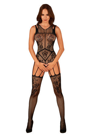 Obsessive women's sheer bodystocking for women F239, Black