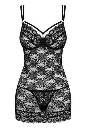 Obsessive women's underwired lace chemise with thong 860-CHE-1