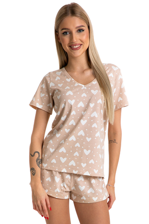 Piu Bella Women' two-piece pyjama set  PKK-44, Beige