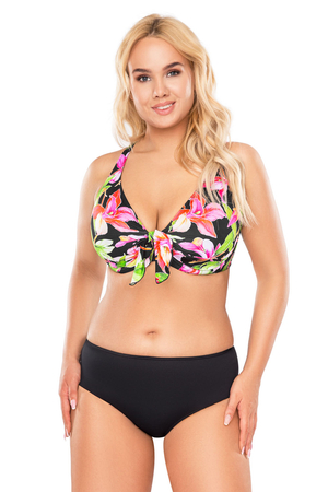 Vivisence 3203 underwired soft bikini top stripes (matching bottoms available), Pink Flowers