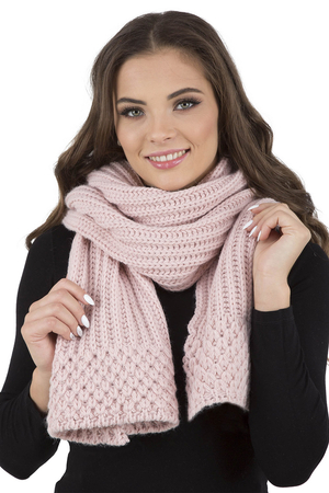 Vivisence Elegant Ladies Winter Scarf With Extra-Long Made From Warm And Soft Fabric Blend Perfect For Cold Winter And Autumn Days Ideal For Everyday Use, Powder Pink