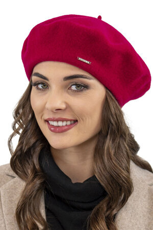 Vivisence Elegant Women's Winter Beret With Classic Style Made From Wool Soft And Warm Perfect Fit With Static-Free Effect Ideal For Cold Weather And Everyday Wear, Red