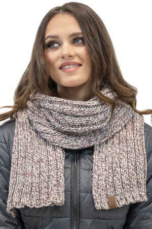 Vivisence Fashionable Long Winter Scarf Made of Warm Two-Coloured Yarn Versatile Elegant and Sporty Outfits Wraps Twice Around the Neck for Extra Warmth, Pink