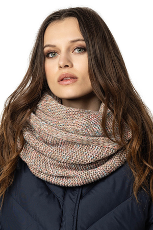 Vivisence Stylish and Elegant Women’s Winter Snood Scarf Thick and Warm for Ultimate Comfort Crafted Perfect Accessory for Staying Cozy and Chic During Cold Weather, Brown Melange