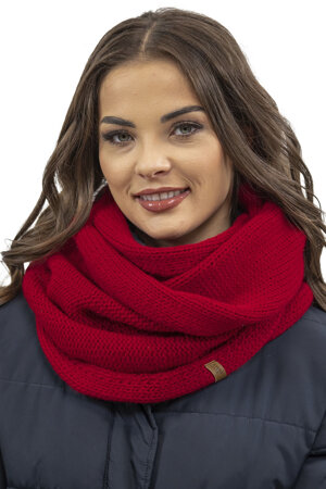 Vivisence Stylish and Elegant Women’s Winter Snood Scarf Thick and Warm for Ultimate Comfort Crafted Perfect Accessory for Staying Cozy and Chic During Cold Weather, Red