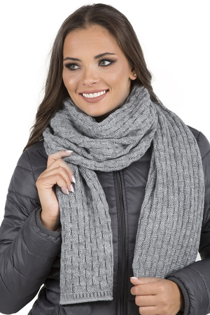Vivisence Women Winter Scarf Warm and Cozy Neck Covering for Winter and Autumn Warm Thick Scarf, Classic Winter Scarf for Ladies, Modell 7015S, Made in The EU, Light Grey