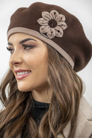 Vivisence classic elegant ladies beret 7046 , Brown