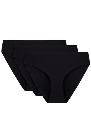 Vivisence smooth ladies 3-pack briefs 4011, Black