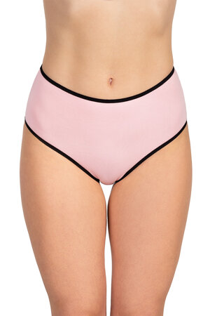 Vivisence smooth plain high waisted briefs 4017, Black Elastic: Pink