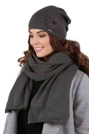 Vivisence stylish ladies winter hat and scarf set 7010Kmpl