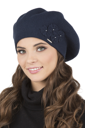 Vivisence winter beret and scarf set for women 7006Kmpl , Dark Blue