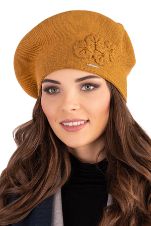 Vivisence winter beret and scarf set for women 7006Kmpl , Honey