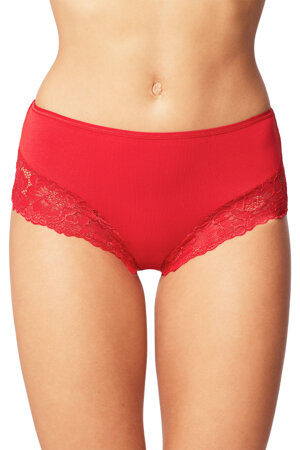 Vivisence women's smooth high waist lace briefs 4008, Red