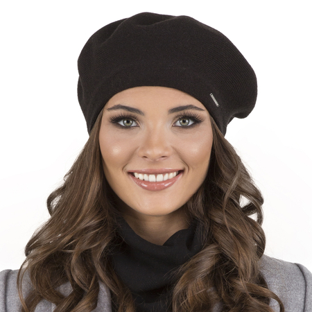 Vivisence women's smooth winter beret 7005, Black