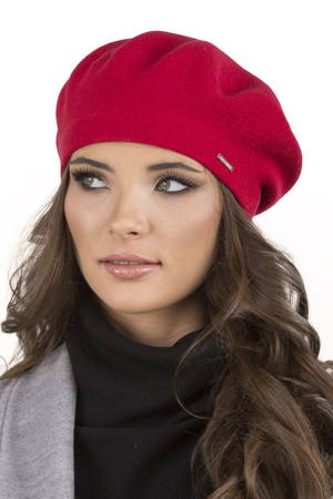 Vivisence women's smooth winter beret 7005, Red
