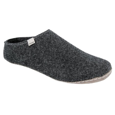 Vollsjö Women Slippers Made of Felt, House Shoes Dark Gray Shoes For Ladies, Comfortable House Footwear, Felt Slippers, Casual Shoes, Home Slippers, Made in the EU, Dark Grey-Grey